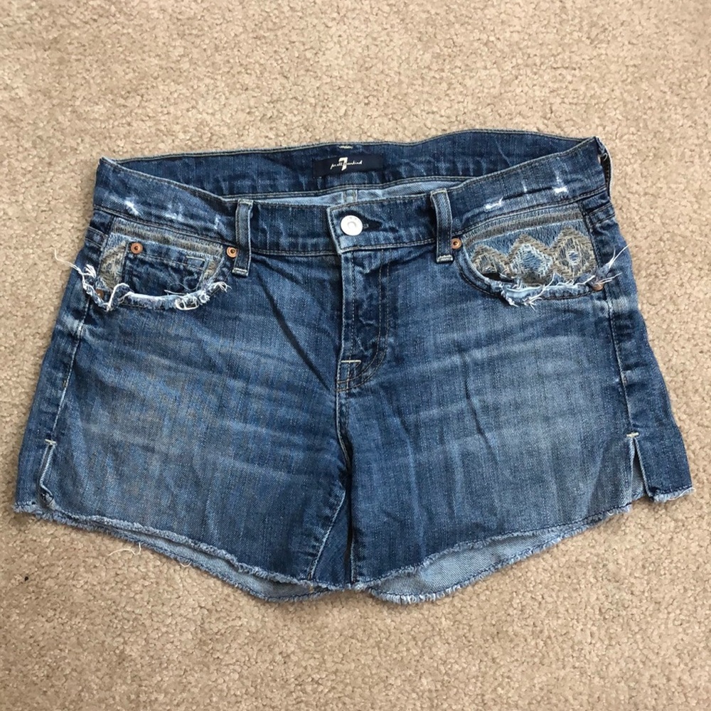 7 for all mankind ladies cutoff shorts sz 24